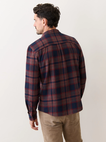 Tahoe Flannel Shirt in Navy and Burgundy Plaid