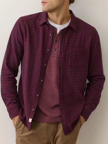 Tahoe Flannel Shirt in Navy and Red Gingham