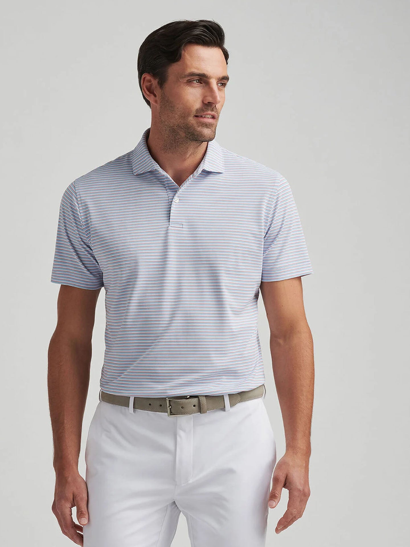 ○【未使用タグ付き】PETER MILLAR 太平洋クラブ ポロシャツ メンズ Peter Millar Men's Large Polo New With Tags Striped Navy