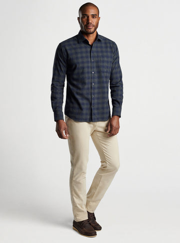 Terrace Cotton Sport Shirt in Navy