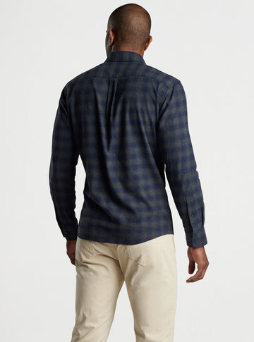 Terrace Cotton Sport Shirt in Navy