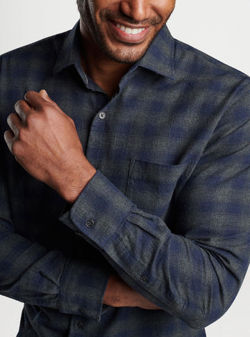 Terrace Cotton Sport Shirt in Navy