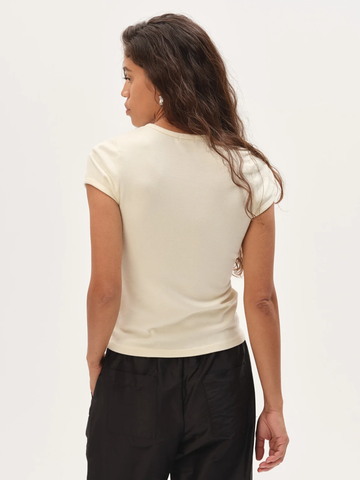 The Baby Rib Baby Tee in Creme