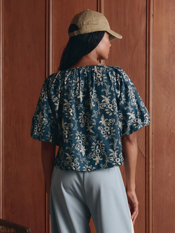The Blythe Top in Indigo Bandana