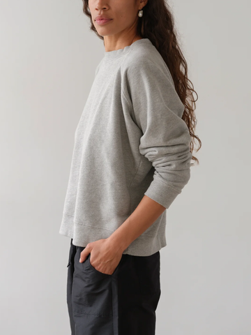 The Eco-Terry Crewneck Sweatshirt in Heather Grey