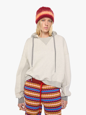 The Half Base Hoodie in Light Heather Grey