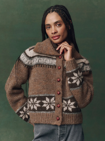 The Nordic Scholar Cardigan in Hickory Fair Isle