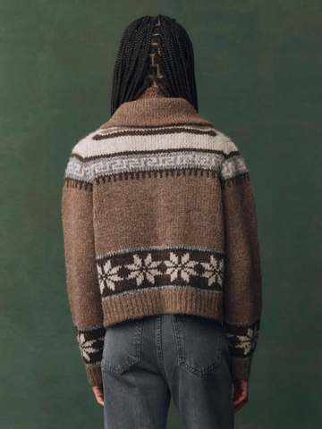 The Nordic Scholar Cardigan in Hickory Fair Isle