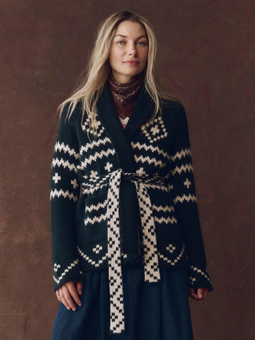 The Reversile Shepherd Cardigan - Navy And Cream