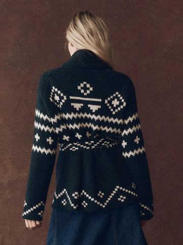 The Reversile Shepherd Cardigan - Navy And Cream