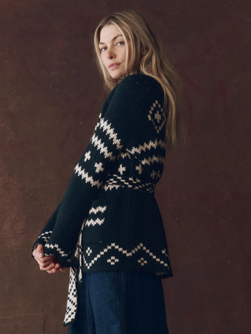 The Reversile Shepherd Cardigan - Navy And Cream
