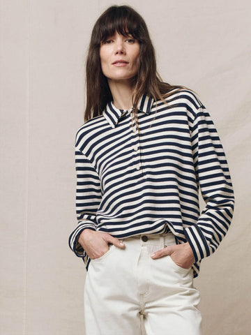 The Rugby Sweatshirt in Navy Sailor Stripe