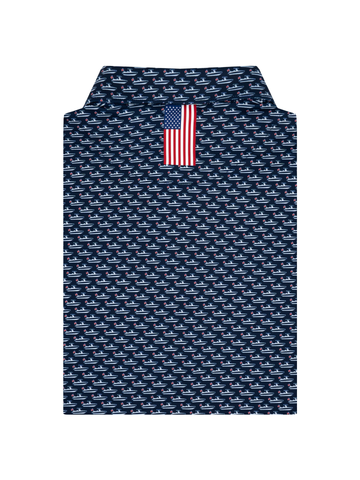 The Skipper Polo in Fleet Navy & White