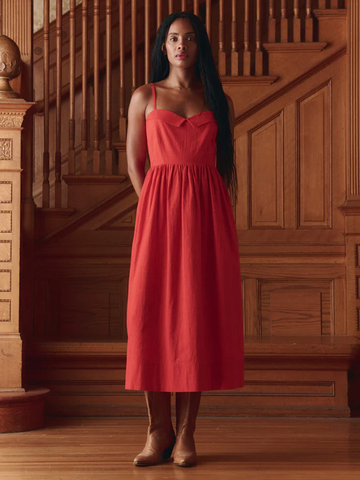 The Verse Dress in Hot Red
