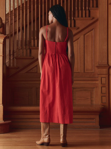 The Verse Dress in Hot Red