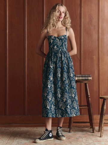 The Verse Dress in Indigo Bandana
