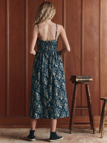 The Verse Dress in Indigo Bandana