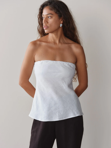 The Linen Tube Top in Powder