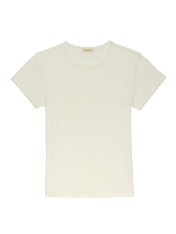 The Pointelle Baby Tee in Creme