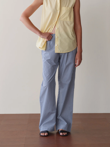 The Pop Stripe Simple Pant in Navy Stripe