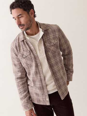 The Clark Corduroy Shirt in Brown Plaid
