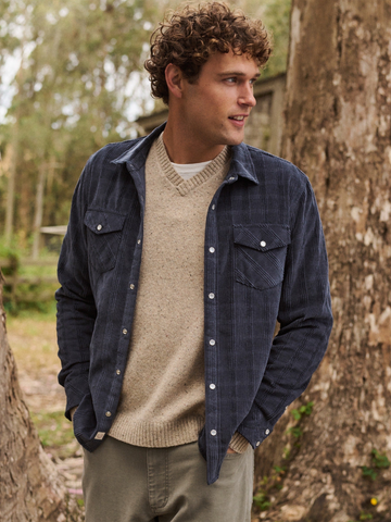 The Clark Corduroy Shirt in Navy