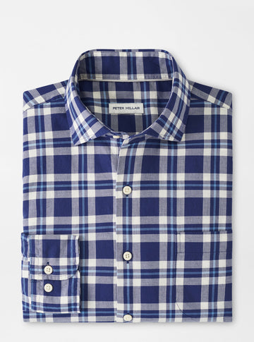 Truett Cotton Sport Shirt in Navy