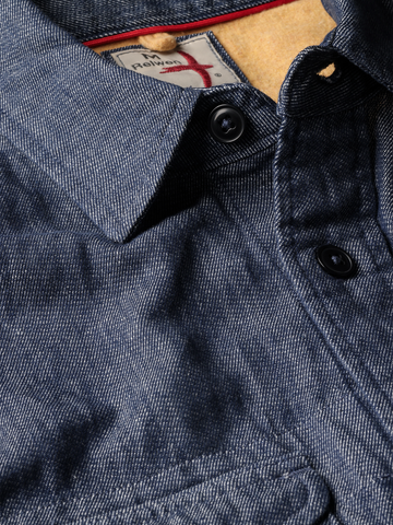 Utility Workshirt in Indigo Yarn-dye Twill
