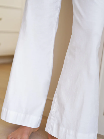 Italian Wide Leg Chino in White