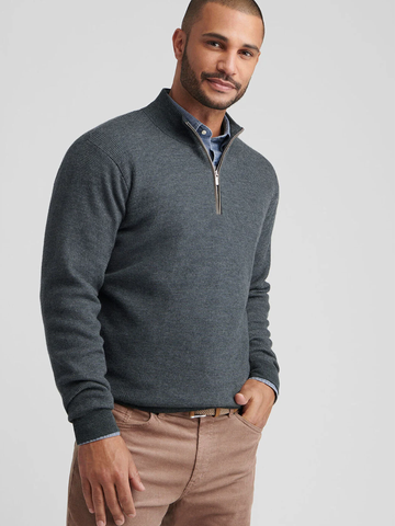 West Quarter-Zip Sweater in Deep Verdant