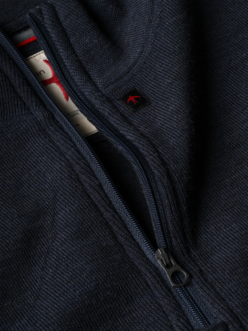 Wool/Cttn Quarter-Zip in Dark Navy