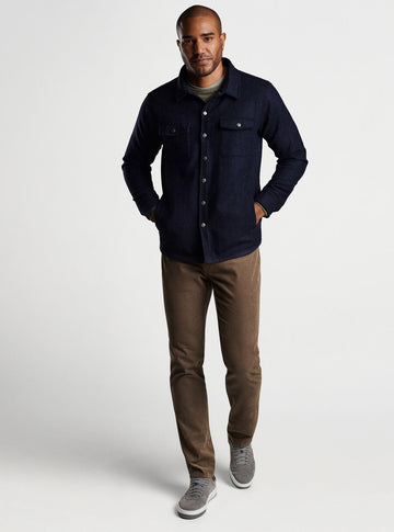Yorkshire Wool Shirt Jacket in Navy