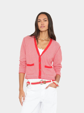 Ashton Cardigan in Red Salt