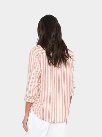 Bowie Shirt in Dusty Pink Stripe