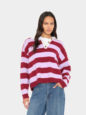 Braxton Sweater in Garnet Petal