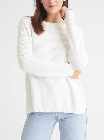 Emma Shaker Sweater in Bleach White