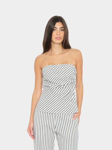 Nora Top in Blue Slate Stripe
