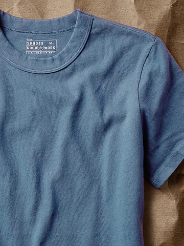 S/S Supima Jersey Crew in Union Blue