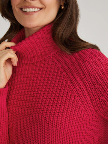 Stella Turtleneck in Cherry Red