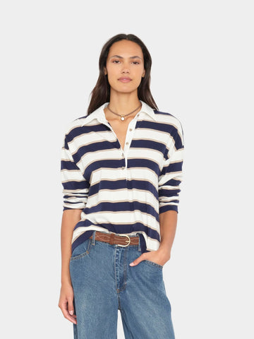 Troy Top in Navy Crescent
