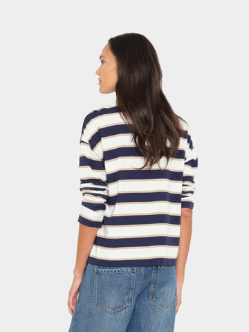 Troy Top in Navy Crescent