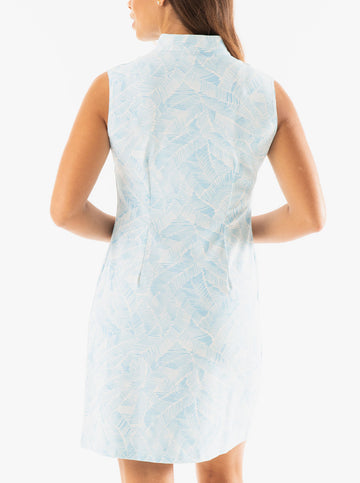 Schooner Dress in Dancing Vines in Sky